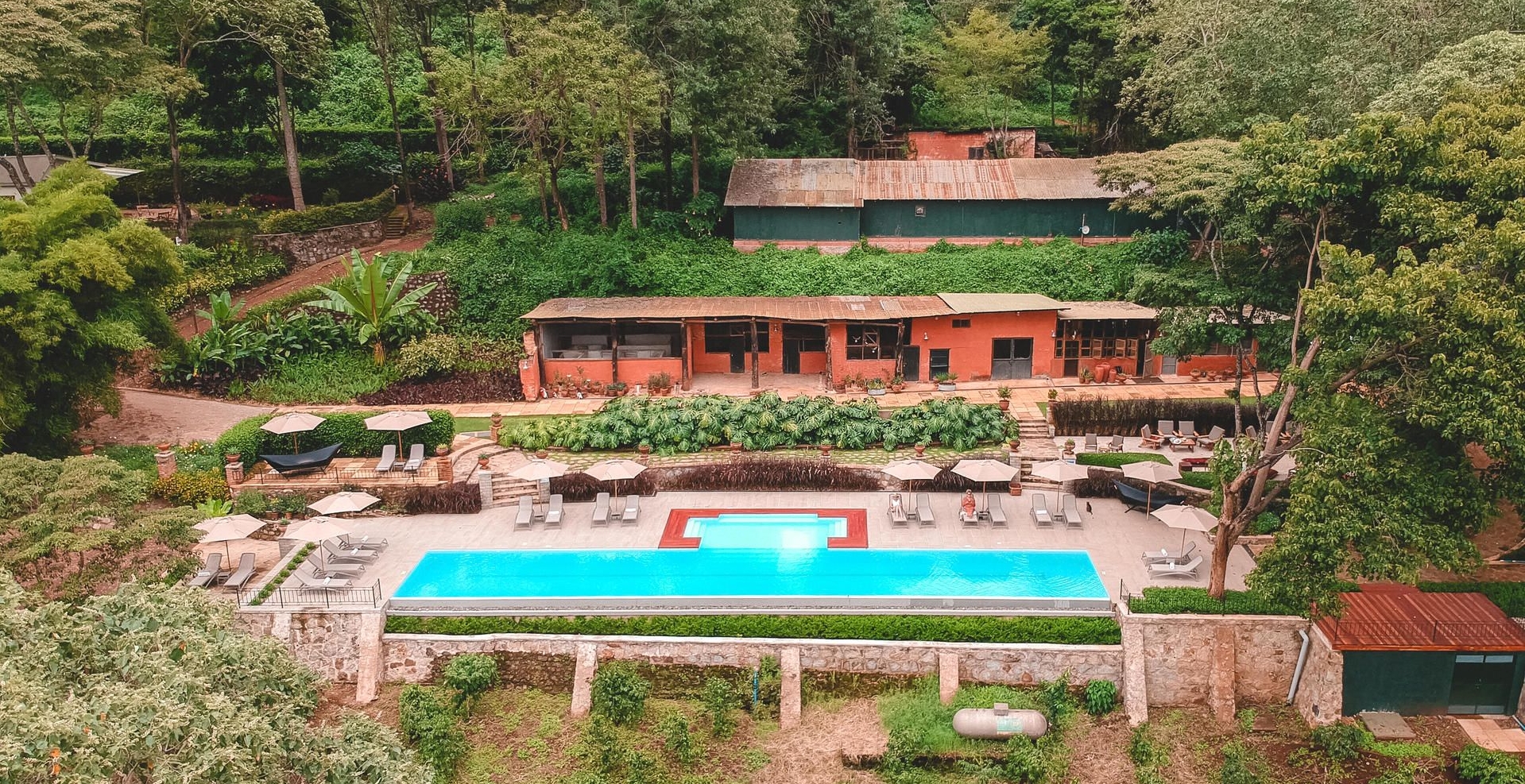 Aerial view of the pool